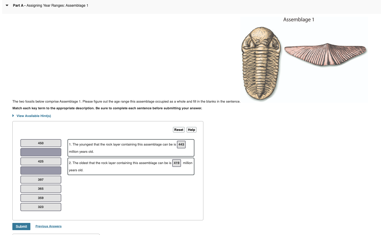 Solved The Two Fossils Below Comprise Assemblage 3 . | Chegg.com