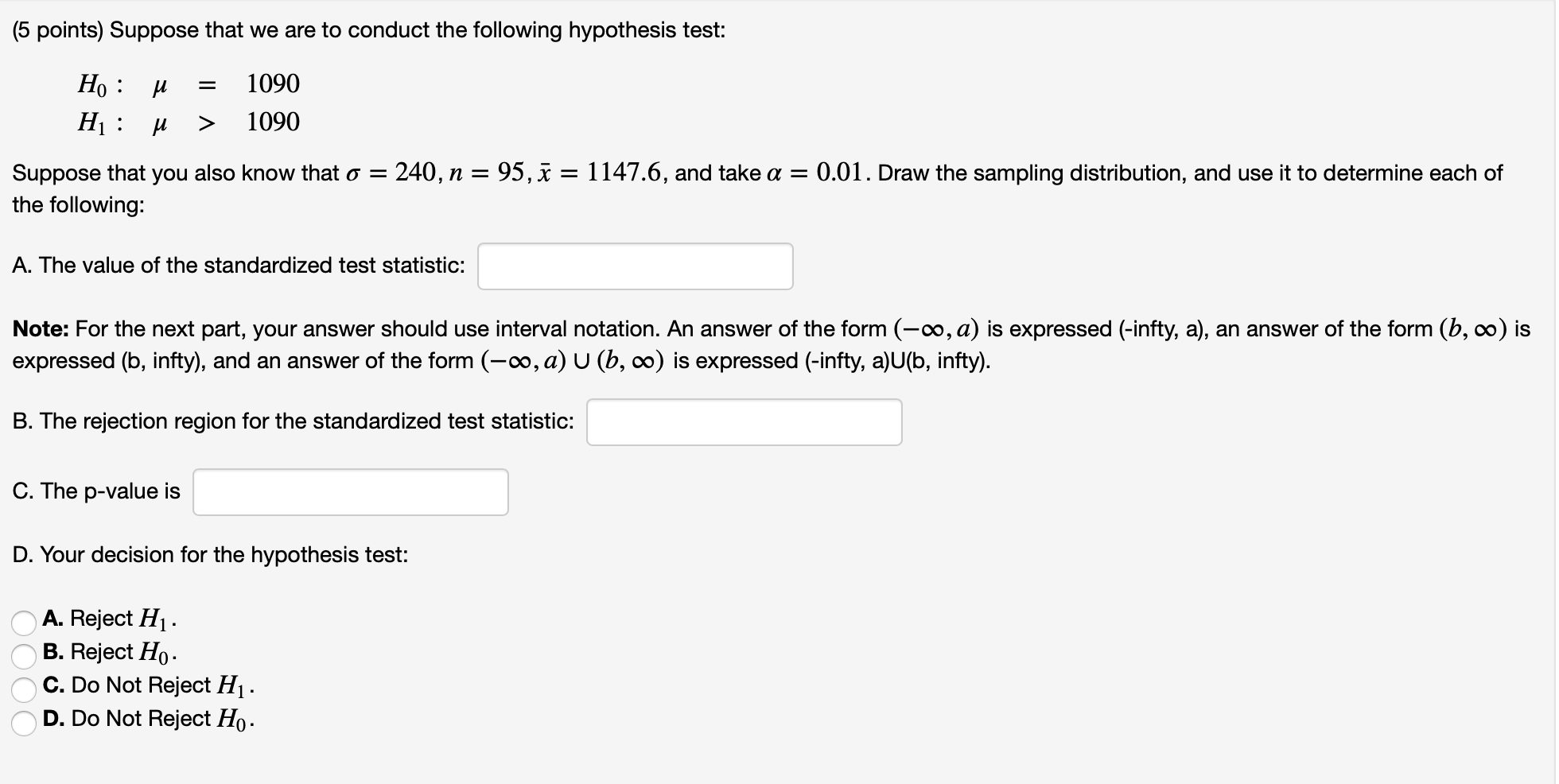 Solved (5 points) Suppose that we are to conduct the | Chegg.com