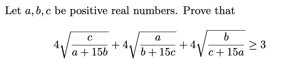 Solved Let A,b,c Be Positive Real Numbers. Prove That 