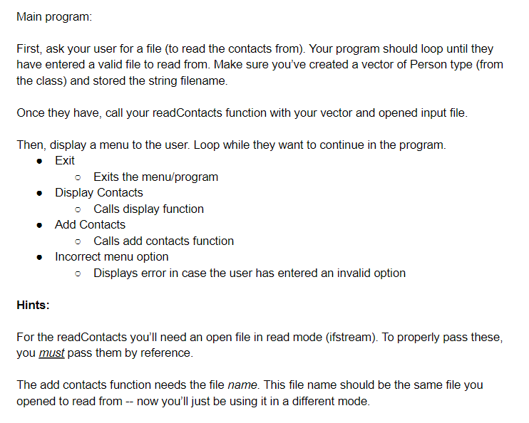 Solved Create a program to utilize the given C++ class C++ | Chegg.com