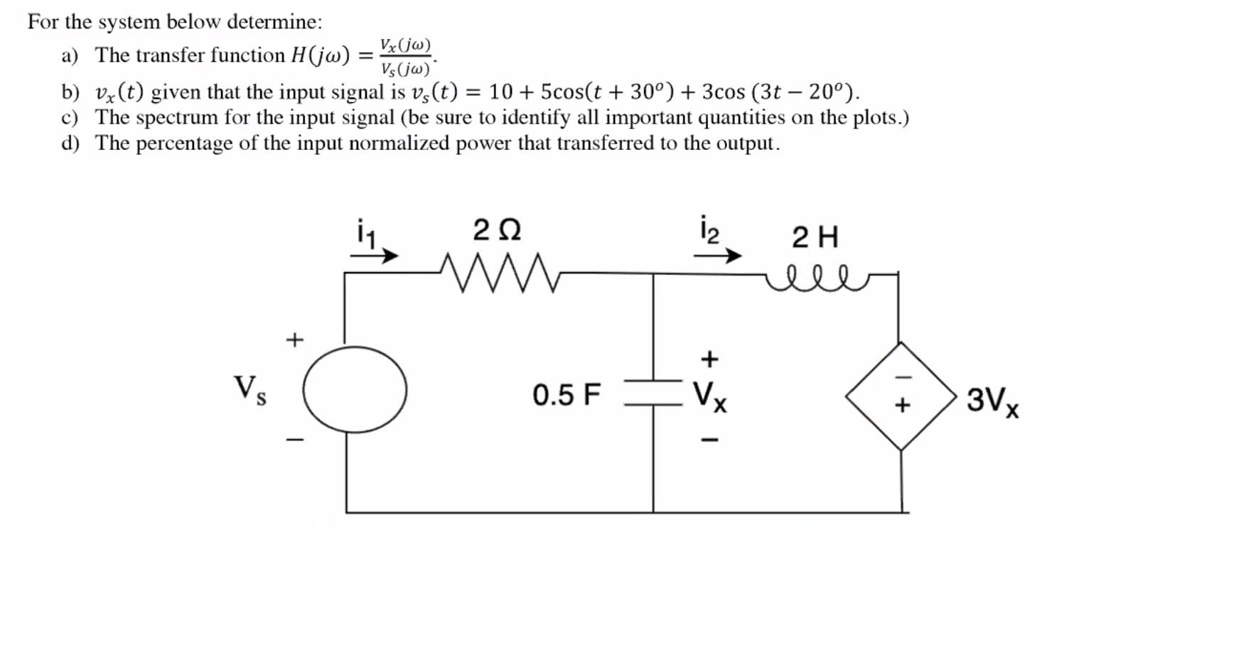 Solved For The System Below Determine A The Transfer Fu Chegg Com