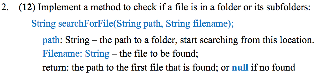 java file isdirectory() method example Images High... Solved 2. (12) Implement a method to check if a file is in a | Chegg.com