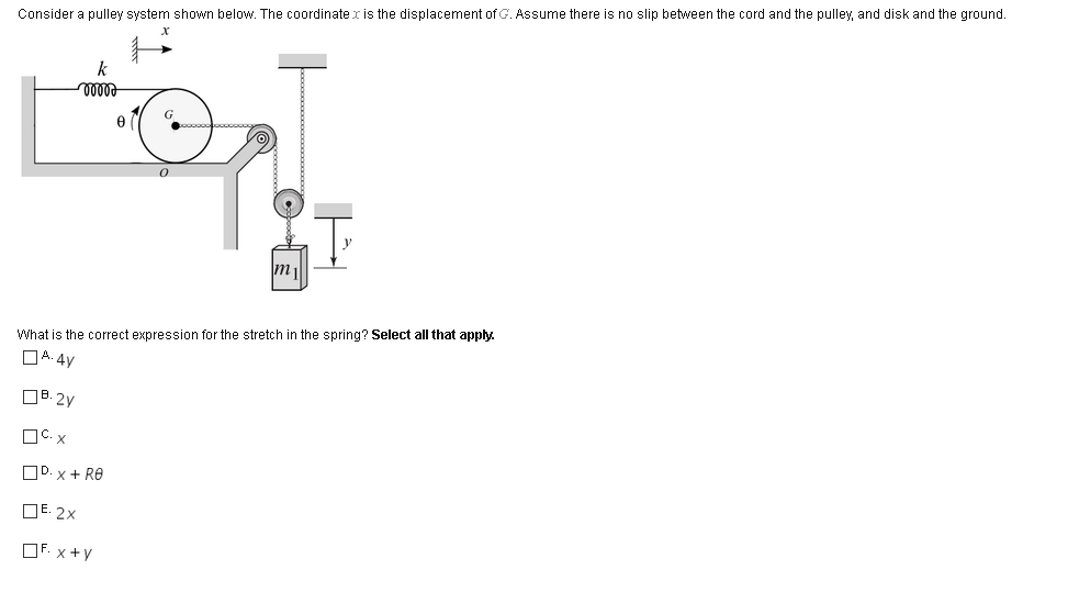 Solved Consider a pulley system shown below. The coordinate