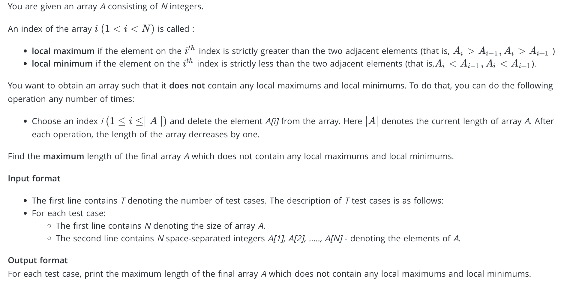 Solved You are given an array A consisting of N integers. An | Chegg.com
