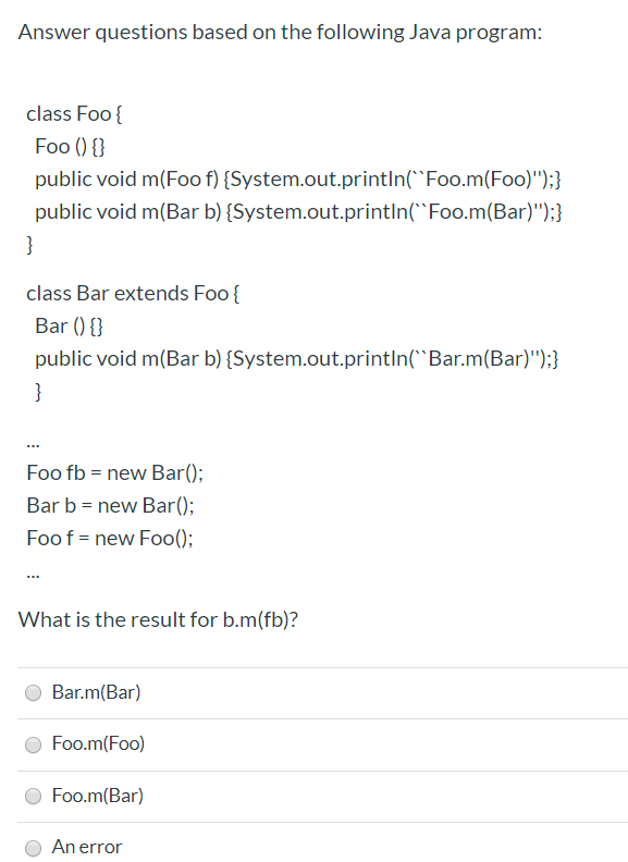 Solved Answer Questions Based On The Following Java Program: | Chegg.com