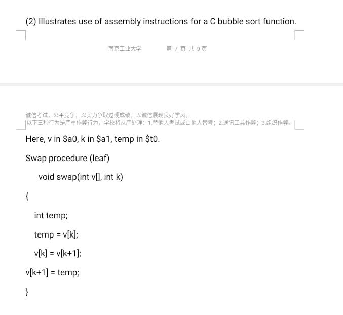 Solved (2) Illustrates use of assembly instructions for a C | Chegg.com