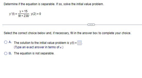 Solved Determine If The Equation Is Separable If So Solve 9288