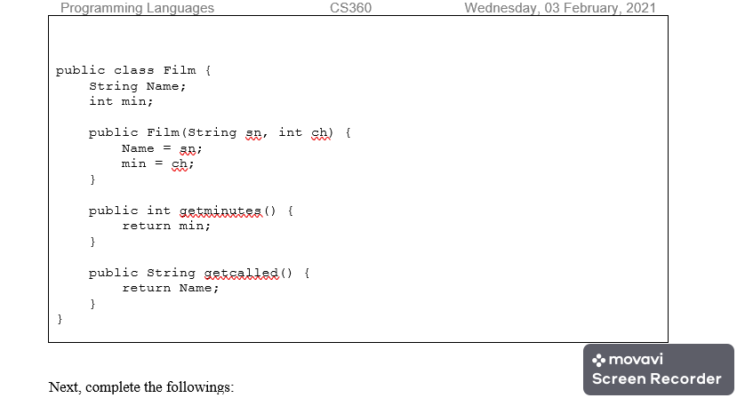 Solved Read the given program written in Java language | Chegg.com