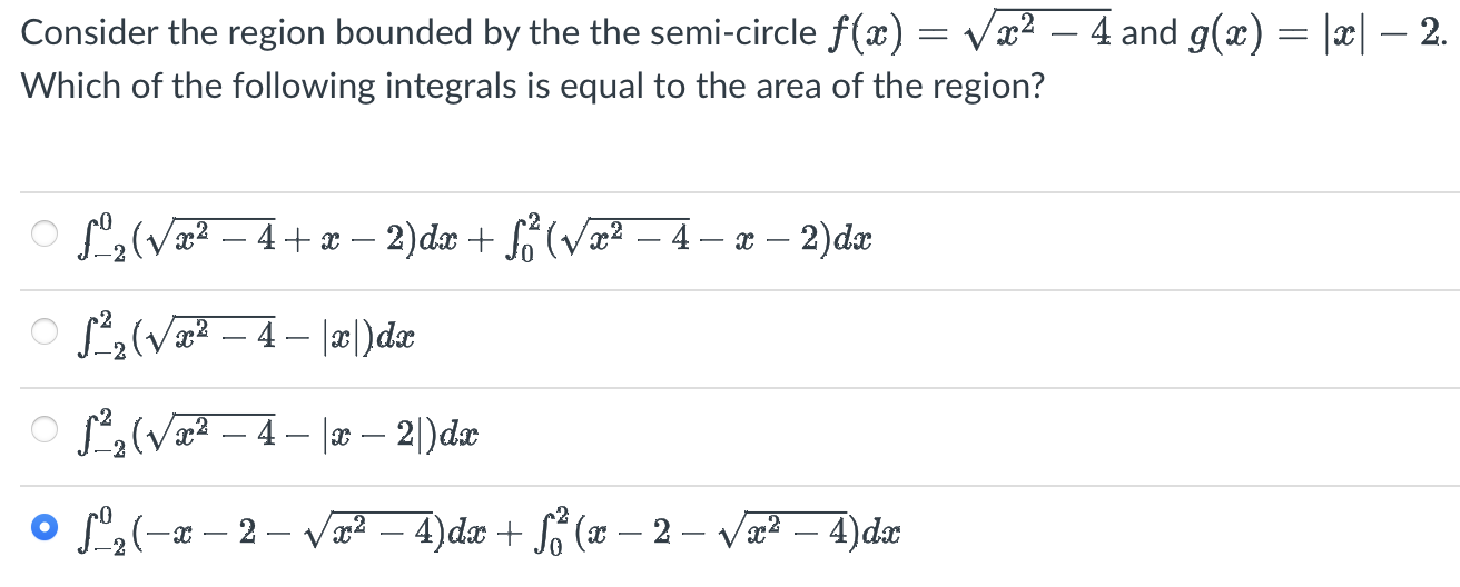 Consider the region bounded by the the semi-circle | Chegg.com