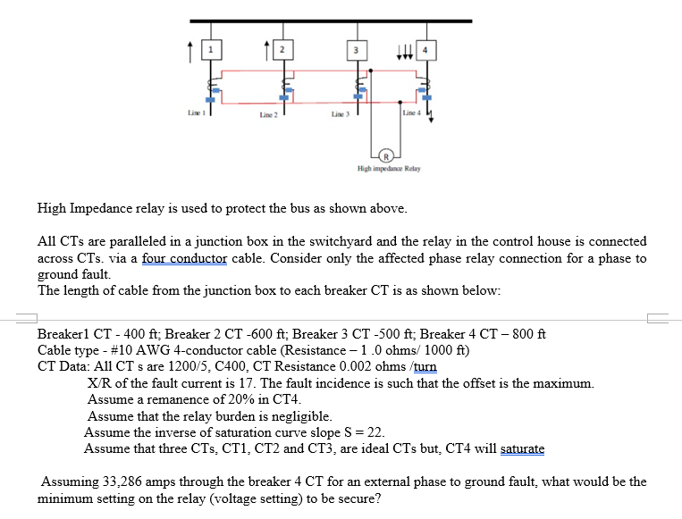 2 Line 2 Line 4 High impedance Relay High Impedance