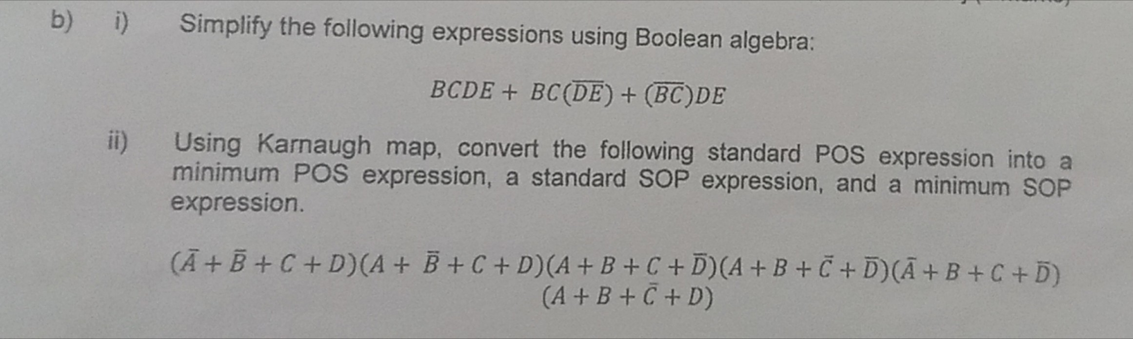 Solved B) I) Simplify The Following Expressions Using | Chegg.com