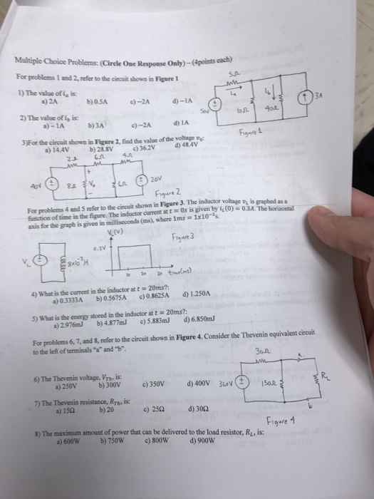 Solved For problems 1 and 2, refer to the circuit shown in | Chegg.com