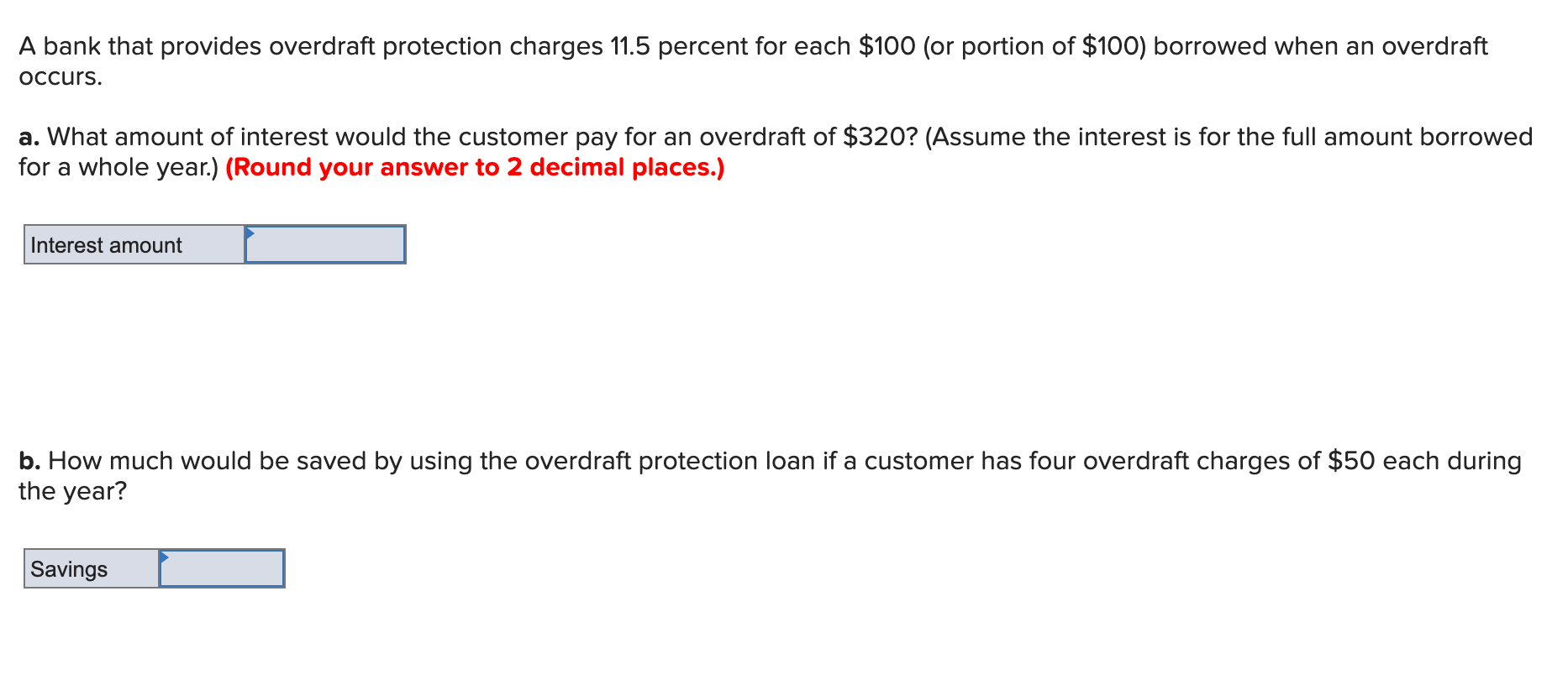 solved-a-bank-that-provides-overdraft-protection-charges-chegg