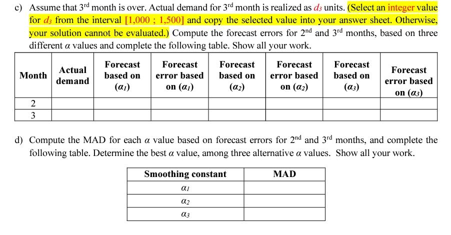 Solved 1. (50 Points) The demand pattern for a specific | Chegg.com