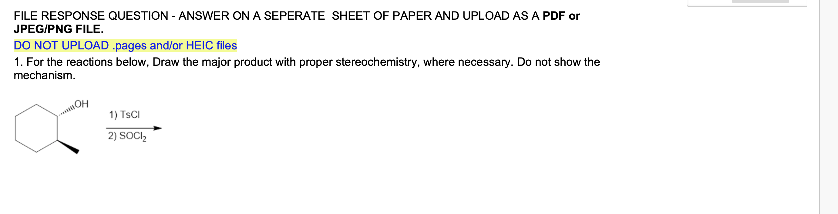 Solved FILE RESPONSE QUESTION ANSWER ON A SEPERATE SHEET