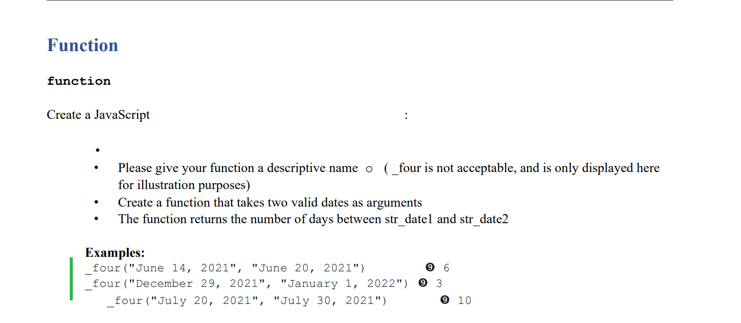 Solved Create A JavaScript Function Without Using | Chegg.com