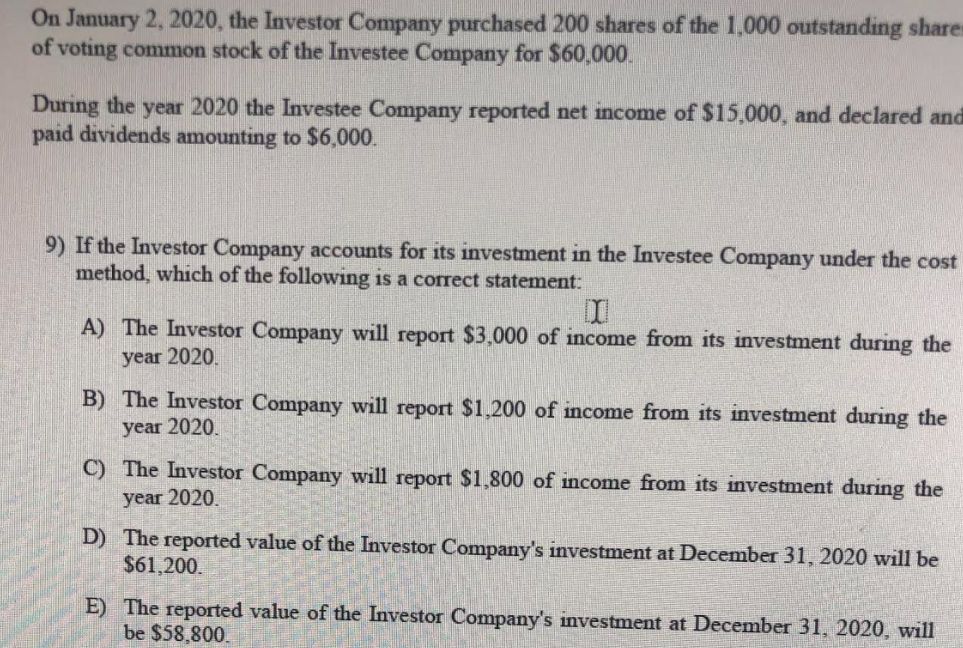 SOLVED ASSUME ON JANUARY 1 2020 AN INVESTOR COMPANY visual data 4