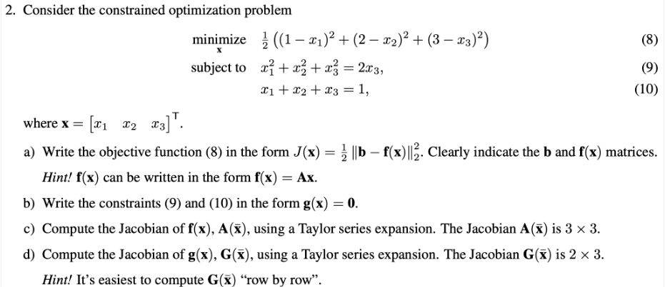 2. Consider The Constrained Optimization Problem | Chegg.com