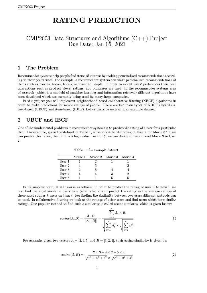 Solved CMP2003 Data Structures and Algorithms (C++) Project | Chegg.com