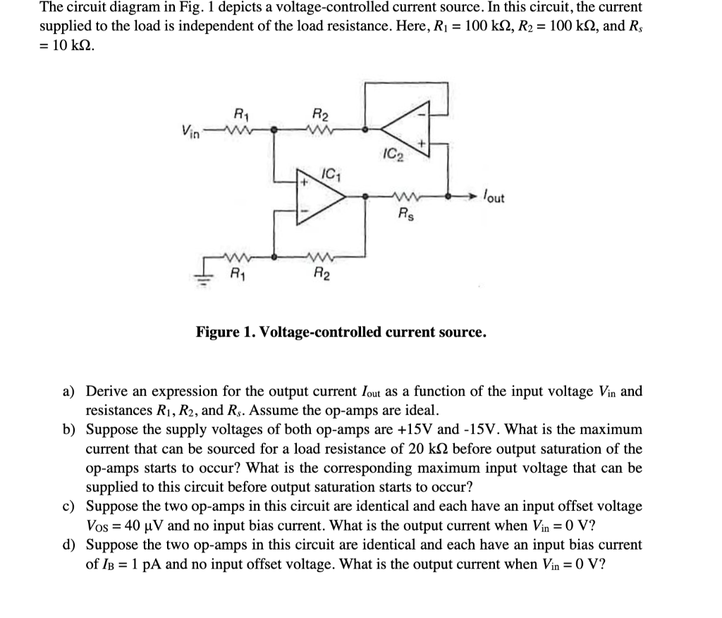 Solved The circuit diagram in Fig. 1 depicts a | Chegg.com