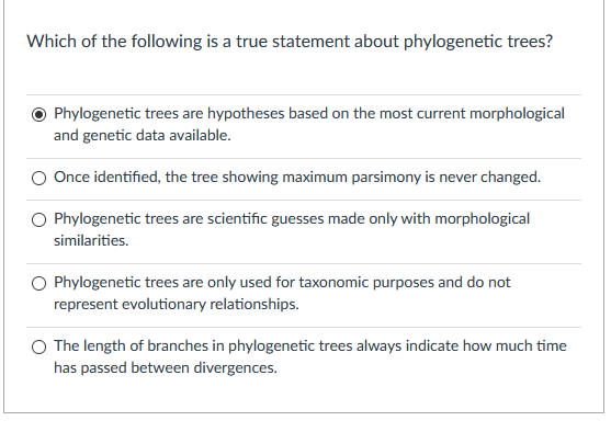 Based On This Tree Select The Correct Statement Solved Which of the following is a true statement about | Chegg.com