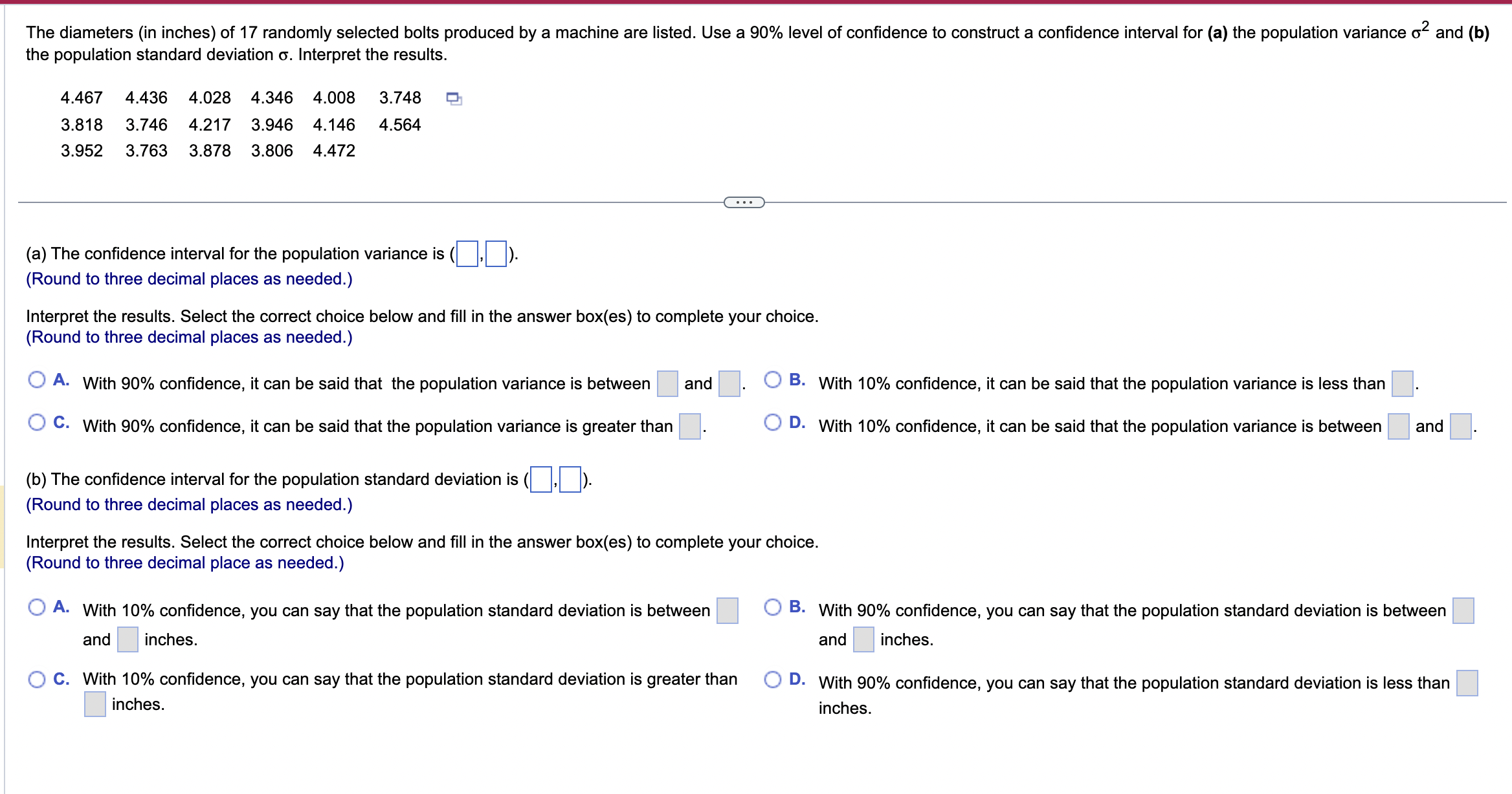 Solved (a) The confidence interval for the population | Chegg.com