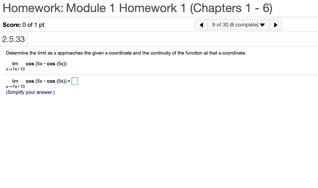 Solved Homework: Module 1 Homework 1 (Chapters 1 6) 9 of 30 | Chegg.com