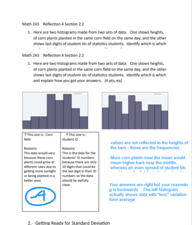 Solved Math 243 Reflection 4 Section 2.2 1. Here are two | Chegg.com