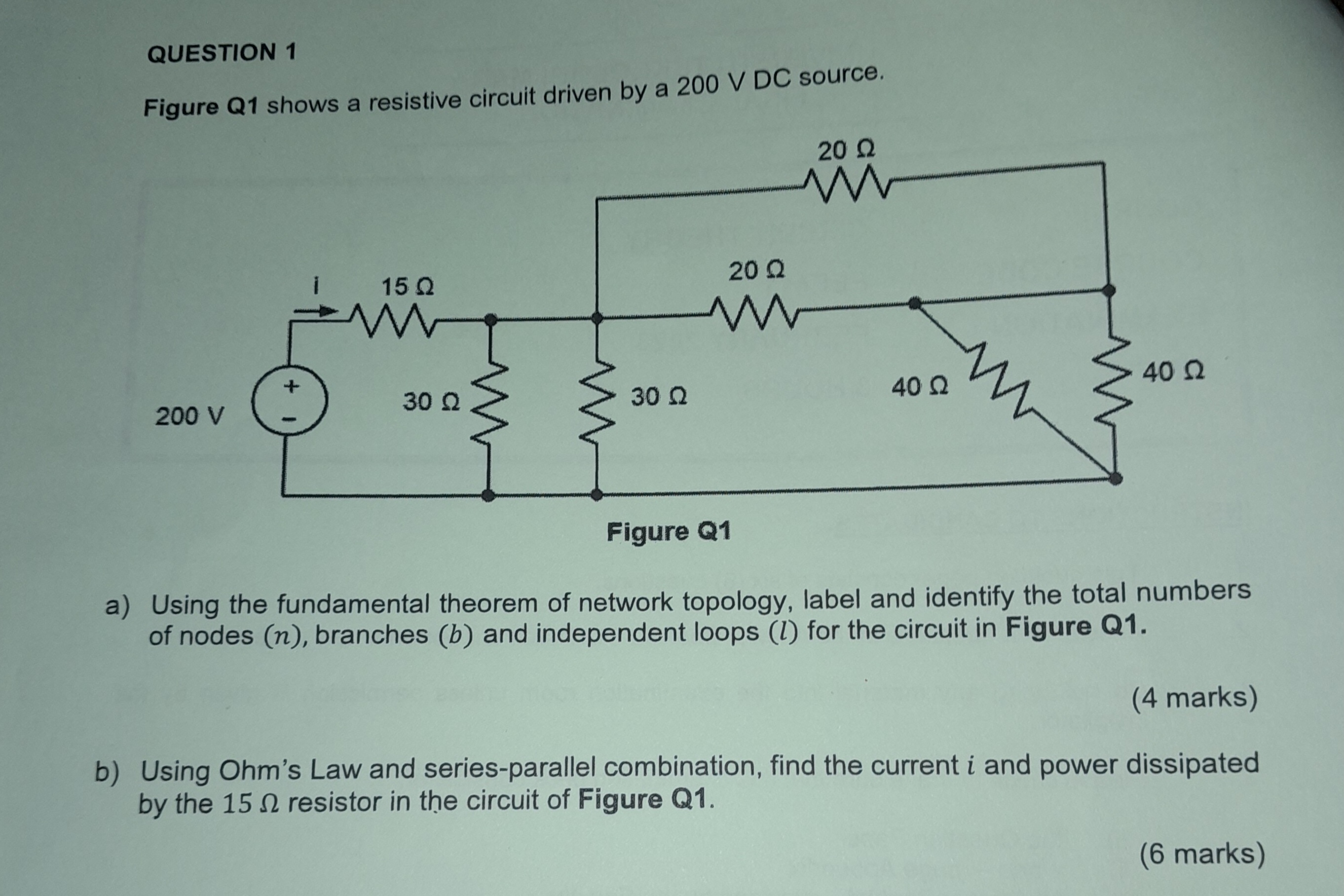 Solved QUESTION 1 Figure Q1 shows a resistive circuit driven | Chegg.com