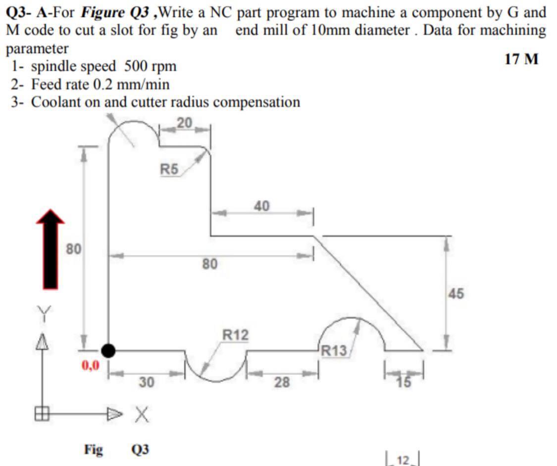 Solved Q3- A-For Figure Q3,Write a NC part program to | Chegg.com