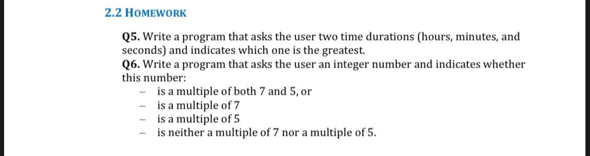 Solved 2.2 HOMEWORK Q5. Write a program that asks the user | Chegg.com