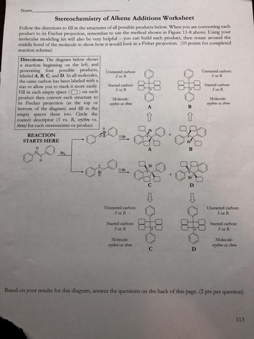 Stereochemistry Of Alkene Additions Worksheet Printable Word Searches