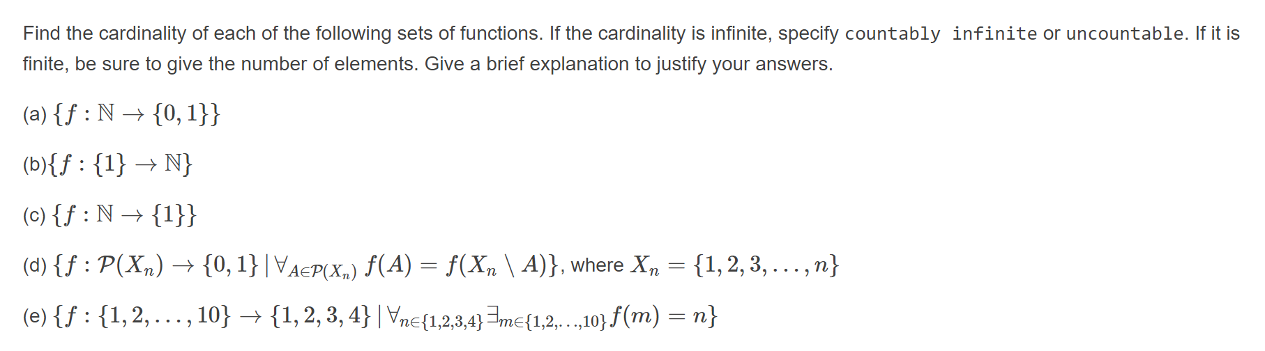 Solved Find The Cardinality Of Each Of The Following Sets Of | Chegg.com