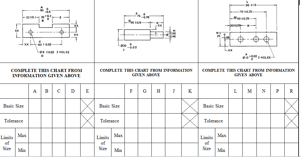 Solved L 90 41.5 70 +0.25 0 -0.5 -3210.1-25 +0.3 0 B E | Chegg.com