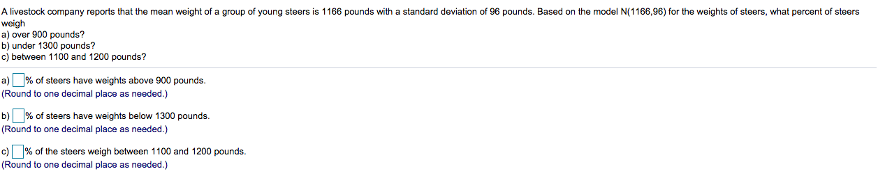 Solved A livestock company reports that the mean weight of a | Chegg.com