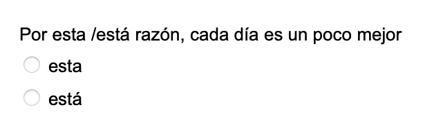 Por esta lesta razón, cada día es un poco mejor esta está