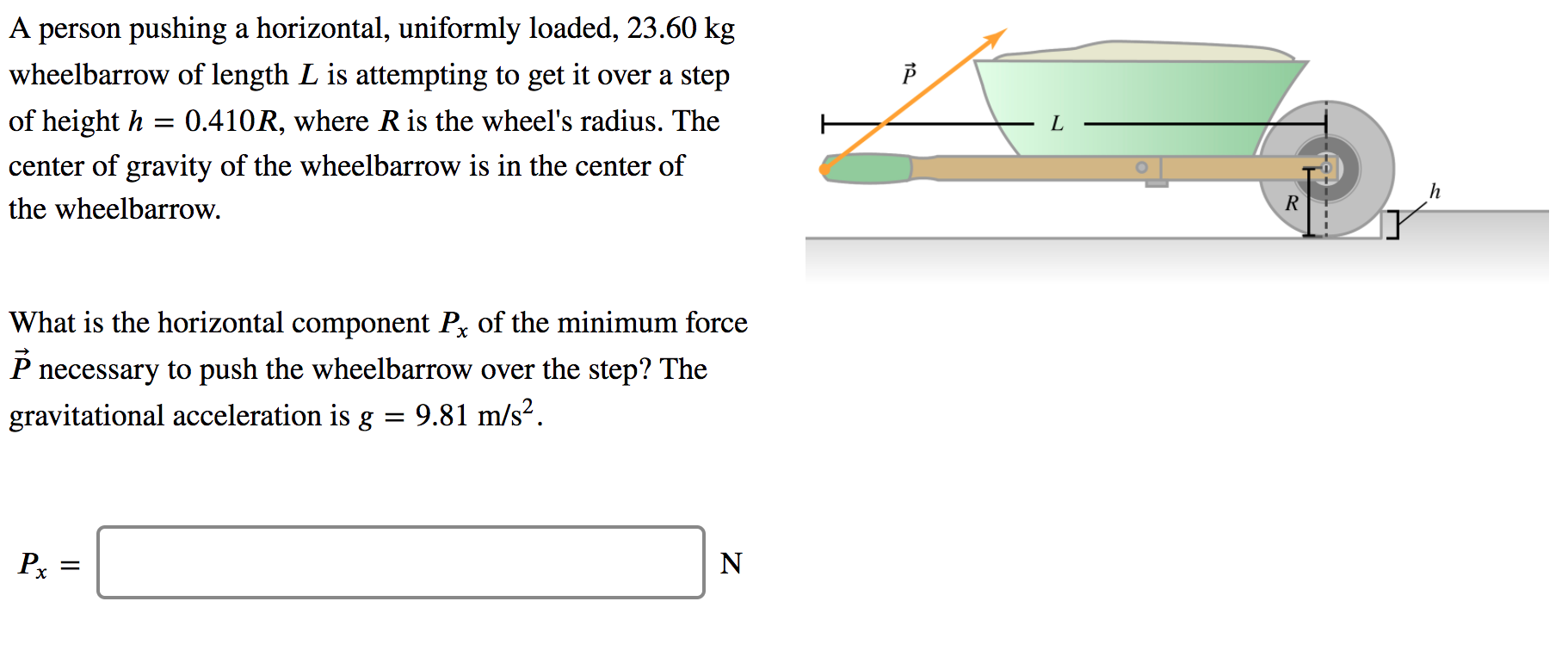 Solved N A Person Pushing A Horizontal Uniformly Loaded Chegg Com