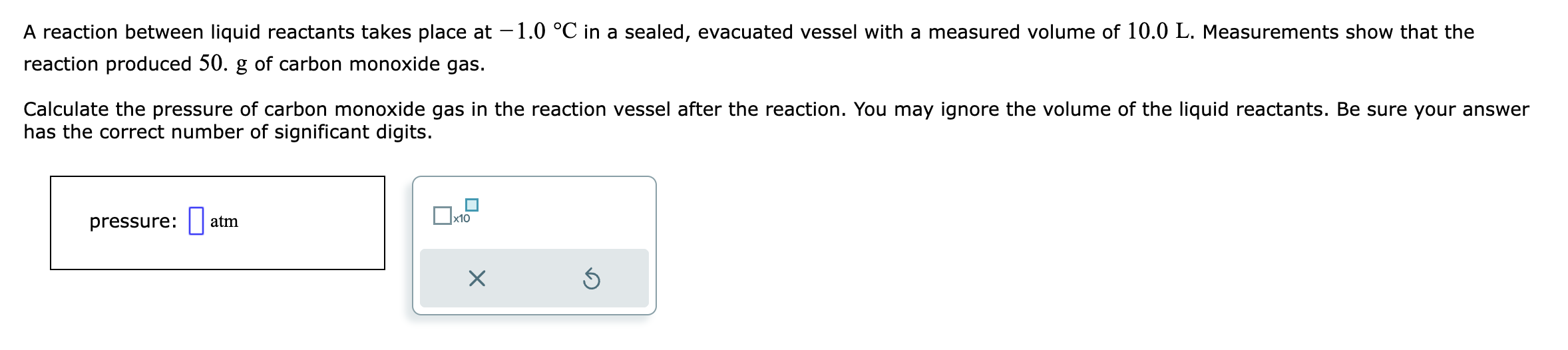 Solved A reaction between liquid reactants takes place at