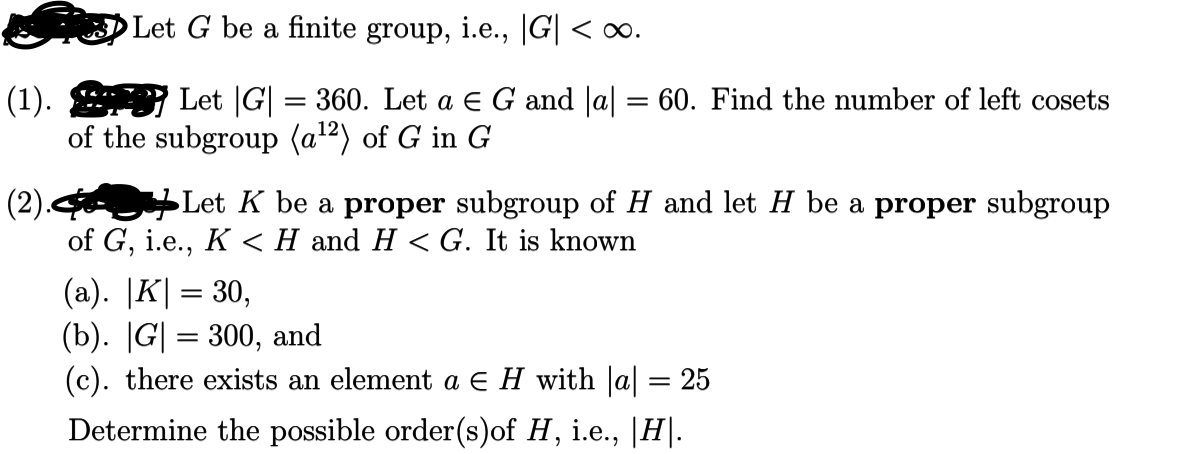 Solved Let G Be A Finite Group I E G 1 Let G Chegg Com
