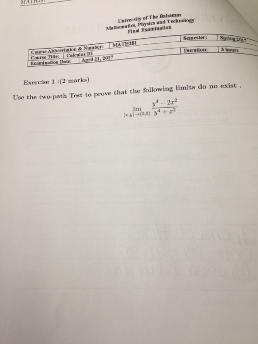 Solved MATH University of The Bahamas Mathematics, Physics | Chegg.com