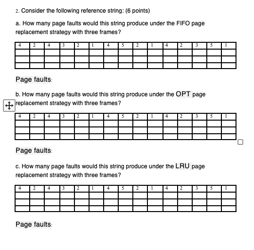 2. Consider the following reference string: (6 | Chegg.com