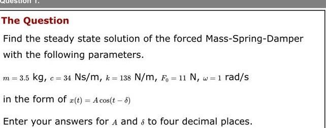 Solved by an EXPERT The QuestionFind the steady state solution of ﻿the ...