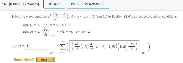 Solved Solve The Wave Equation A2∂x2∂2u∂t2∂2u00 See 1 5826