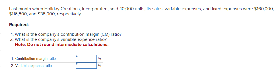 What Is The Company S Variable Expense Ratio