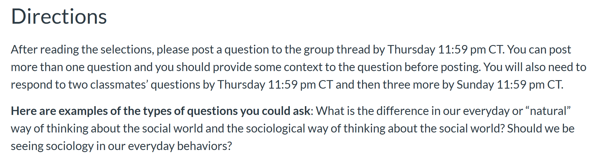 Solved Directions After reading the selections, please post | Chegg.com