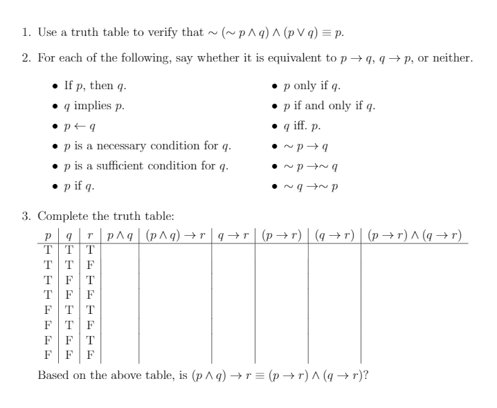 Solved 1 Use A Truth Table To Verify That Pg Pvq P Chegg Com