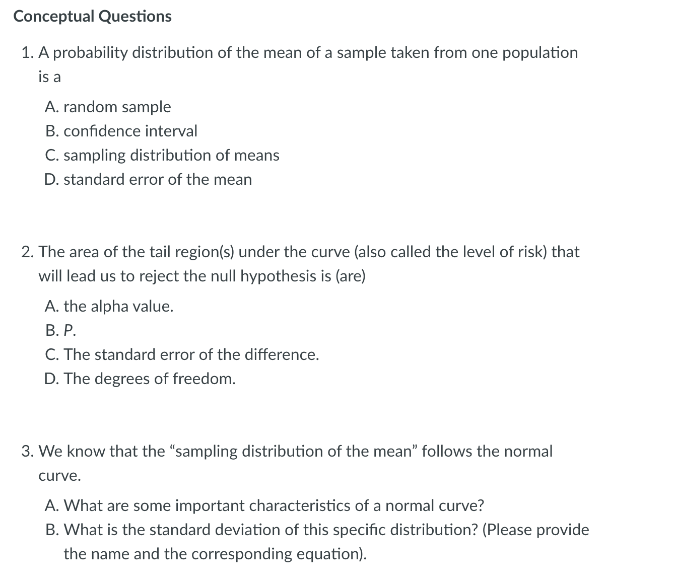 Solved Conceptual Questions 1. A probability distribution of | Chegg.com