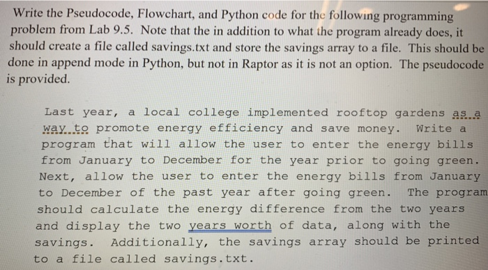 Solved Write the Pseudocode, Flowchart, and Python code for | Chegg.com
