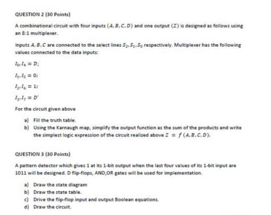 Solved A Combinational Circuit With Four Inputs (A,B,C,D) | Chegg.com