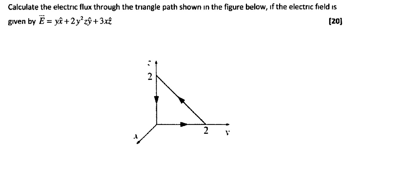 Solved Calculate the electric flux through the triangle path | Chegg.com
